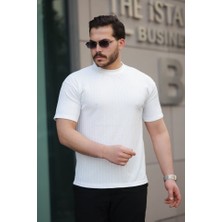 Etiler Collection Erkek Kısa Kollu Örgü Kumaş Bisiklet Yaka T-Shirt