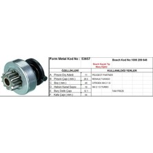 Universal Marş Dişlisi 11 Diş 10 Kanal Bosch Tipi Peugeot Partner Renault Kango Cıtroen Xm Tam Freze  Ds=11 Dkç=29,5 Boy=49 Ks=10 Bdç=12 Gç=54,5