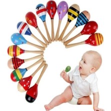 Turuncu Ahşap Marakas Seti, Ritim ve Sesli Çocuk Müzik Aleti, 4ADET