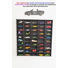 Beyaz Oyuncak Araba Rafı 50'li, Hot Wheels Uyumlu, Şık ve Düzenli Saklama Çözümü