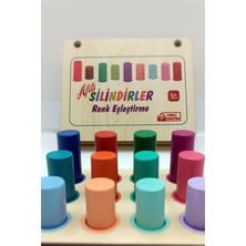 Renkli Montessori Tablalı Silindirler, Öğrenme ve Gelişim Için Eğlenceli Set
