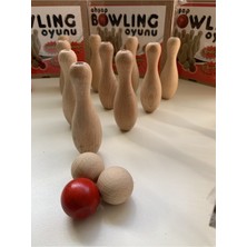 Küçük Ahşap Bowling Seti - 10 Cm, Eğlenceli ve Şık Tasarım