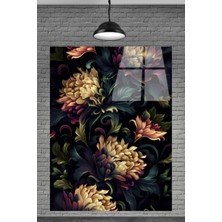 Marsilyan  Sevilen Seri Altın Çiçekler Cam Tablosu