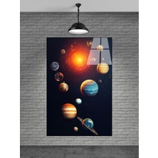 Marsilyan Dünya ve Gezegenler Cam Tablo