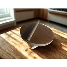 El Yapımı 26CM Çapında Bej Okkalı Ayaklı Nine Tahtası Oyuncak