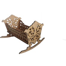 Ahşap Sallanan Bebek Beşiği Aktivite Oyuncağı 18X36X27 mm