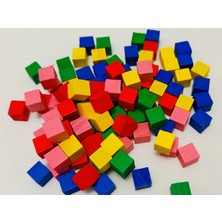 Renkli Ahşap Küpler 10X10X10 Mm, Paket 500 Adet, Eğlenceli ve Yaratıcı Oyuncak Seti