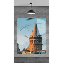 Marsilyan Muhteşem Galata Kulesi Dekoratif Temperli Cam Üzerine Tablo Sevgilinize Yılbaşı Hediye