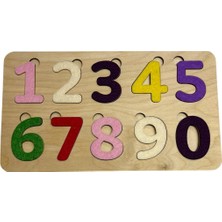 Renkli Keçe Kaplı Rakam Puzzle, Ahşap Eğitici Bulmaca, Öğrenmeye Neşe Kat!