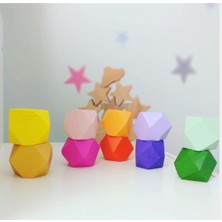 Renkli Waldorf Denge Oyunu 10'lu, Çocuklar Için Eğlenceli ve Gelişim Destekleyici Set