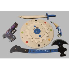 Ahşap Mavi Kayı Seti - Doğal ve Şık Dekoratif Parça