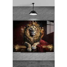 Marsilyan Aslan ve Tahtı Cam Tablo Ev Dekorasyon,balkon Dekorasyonu,dekoratif,duvar Tablo,mutfak Tablo