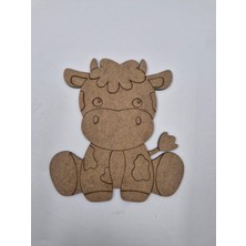 Sevimli Inek Ahşap Boyama Seti, 20 Adet, Renkli, 15X13 Cm, Okul ve Etkinlik Için