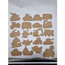 20'li Renkli Ahşap Araçlar Boyama Seti, Çocuklar Için Eğlenceli Etkinlikler