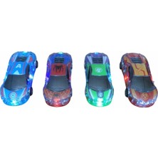 4'lü Mavi Kırılmaz Korumalı Sesli Işıklı Sürtmeli Arabalar Seti