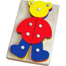 Çok Renkli Ahşap Ayı Sök Tak Oyuncak, Eğlenceli ve Eğitici Hobi Seti