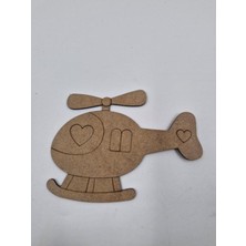 Çok Renkli Sevimli Helikopter Ahşap Boyama Seti 15X11 Cm, 20 Adet