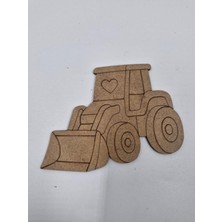 Sevimli Iş Makinası Ahşap Boyama Seti 15X11 Cm, Okul ve Etkinlikler Için Renkli 20'li