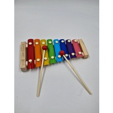 Renkli Ahşap 8 Tonlu Eğitici Ksilofon Müzik Oyuncağı