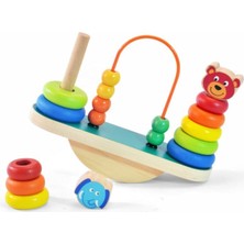 Renkli Ahşap Denge Oyunu, Eğlenceli ve Öğretici Blok Seti