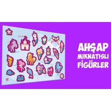 Renkli Ahşap Mıknatıslı Seyahat Kitabı Unicorn ve Deniz Kızı Oyunu