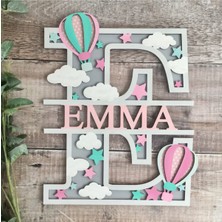 Renkli Ahşap Bebek Kapı Duvar Süsü, Özel Tasarım, Minimal ve Şık Model