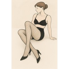 Düven Orta File Siyah Külotlu Çorap