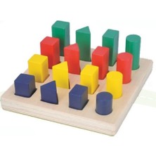 Ahşap Geometrik Şekiller, Büyükten Küçüğe, Renkli ve Şık Tasarım