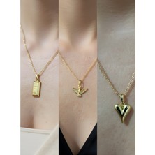 NKT Collection Üçlü Kombin Altın Kaplama Sembol Kolye Seti