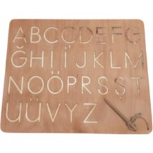 Kahverengi Iz Tablası Alfabe Büyük Harf, Öğrenmeye Uygun, Eğlenceli ve Renkli Tasarım