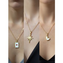 NKT Collection Üçlü Kombin Altın Kaplama Sembol Kolye Seti