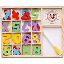 Beyaz Ahşap Rakamlı Hesaplama Oyunu Kutusu Çocuklar Için Eğlenceli Öğrenme