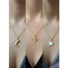 NKT Collection Üçlü Kombin Altın Kaplama Sembol Kolye Seti
