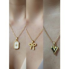 NKT Collection Üçlü Kombin Altın Kaplama Sembol Kolye Seti