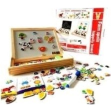 Çift Taraflı Ahşap Yazı Tahtası Seti, Mıknatıslı, Beyaz, Pratik ve Şık Tasarım