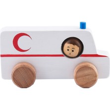 Ahşap Gri Ambulans Modeli, Şık ve Dayanıklı Dekoratif Parça