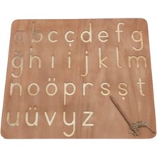 Küçük Harflerle Alfabe Iz Tablosu, Kahverengi Renk Seçeneği ile Eğlenceli Öğrenme