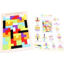 Ahşap Tetris Blokları, Eğlenceli ve Şık Oyun Seti, Beyaz Renk