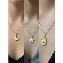 NKT Collection Üçlü Kombin Altın Kaplama Sembol Kolye Seti