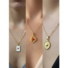 NKT Collection Üçlü Kombin Altın Kaplama Sembol Kolye Seti