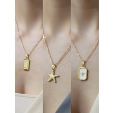 NKT Collection Üçlü Kombin Altın Kaplama Sembol Kolye Seti