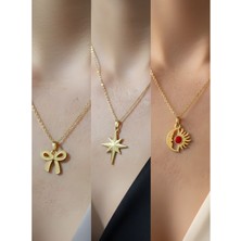 NKT Collection Üçlü Kombin Altın Kaplama Sembol Kolye Seti