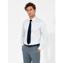 Cacharel Erkek Açık Gri Slim Fit Uzun Kollu Basic Gömlek 50259813-VR001