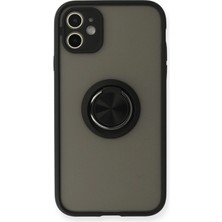 Mobify iPhone 11 Kılıf Yüzüklü ve Transparan Buğulu Şık Frosta Premium Silikon Kapak