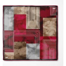 Levidor Lêvi D'or Geometrik Desen Twill Ipek EŞARP-0941 Kırmızı