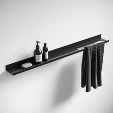 Modern 60 cm Siyah Metal Duvar Rafı – Şık ve Dayanıklı Tasarım