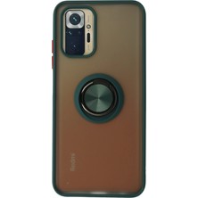 Redmi Note 10 Kılıf Arkası Buz Tasarımlı ve Yüzüklü Kenarları Renkli Şık Montreal Yüzüklü Silikon Kapak