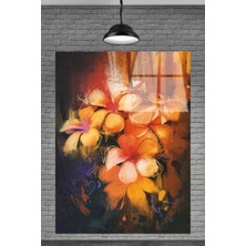 Marsilyan  Sevilen Seri Yağlı Boya Çiçek Cam Tablosu