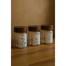 3'lü Kapaklı Cam Saklama Kutusu, Makyaj Pamuğu ve Kulak Çubuğu Organizeri