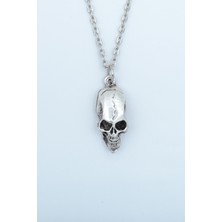 Alooya Kuru Kafa Gümüş Kaplama Düz Zincir Kolye